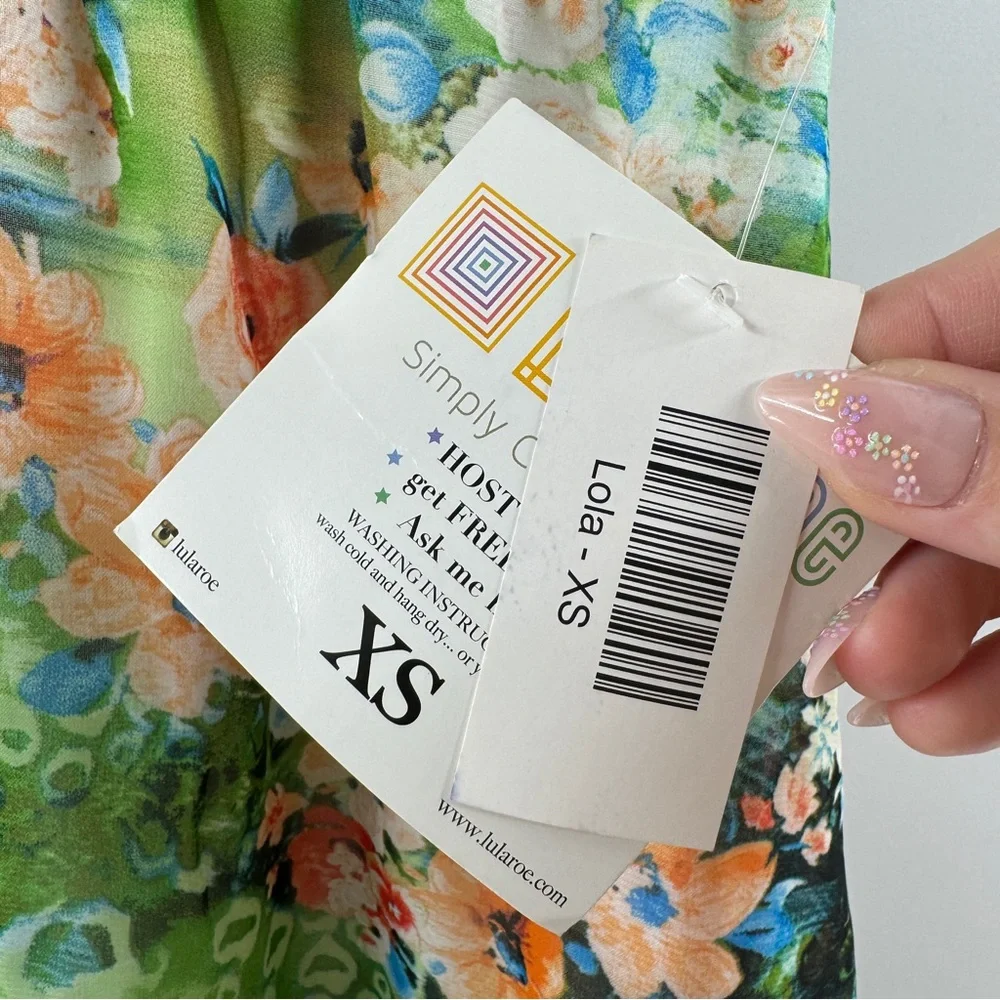 LuLaRoe Lola Skirt NWT – Women’s XS Floral Green Multicolor - Picture 4 of 4
